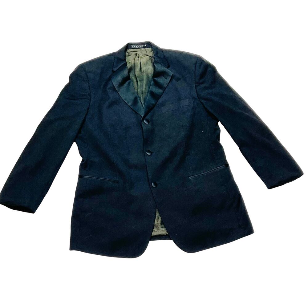 Hugo Boss Womens Wool Blazer 3 Button Lined Vented Pockets Black Used